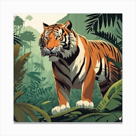 Tiger In The Jungle 29 Canvas Print