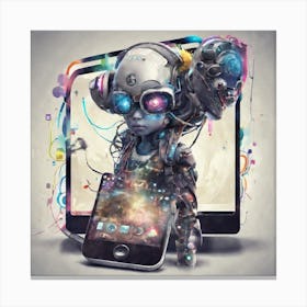 Iphone In Space Canvas Print