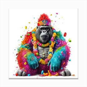 Gorilla With Candy Canvas Print