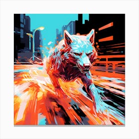 Wolf In The City Canvas Print