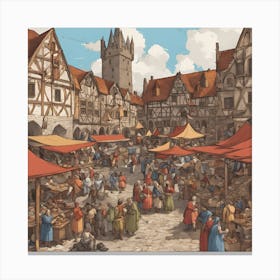 Medieval Market Square Canvas Print