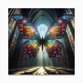 Butterfly In The Church 2 Canvas Print