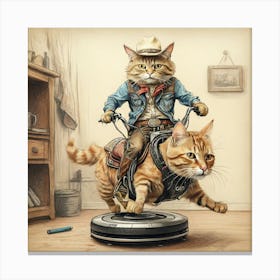 Cowboy Cats Canvas Print