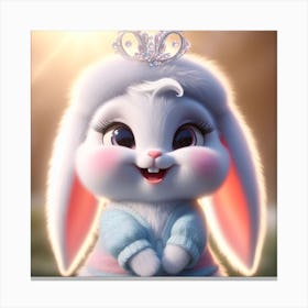 Cute baby rabbit in a Pixar-style 1 Canvas Print