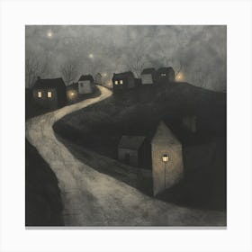 Night In The Village 1 Canvas Print