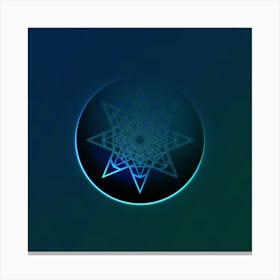 Geometric Neon Glyph on Jewel Tone Triangle Pattern 398 Canvas Print