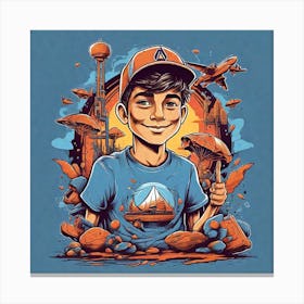 Boy In Space 1 Canvas Print