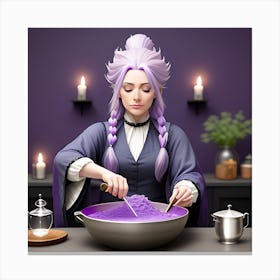 Witch With Purple Hair Canvas Print