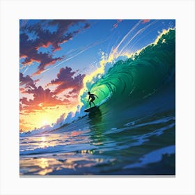 Surfer On A Wave 1 Canvas Print