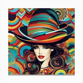 Woman In A Hat 12 Canvas Print