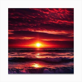 Sunset Over The Ocean 189 Canvas Print