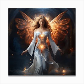 Angel Of Fire lady dress Canvas Print