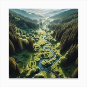 River In The Forest Canvas Print