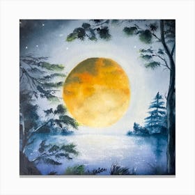 With The Moonlight To Guide You Square Canvas Print