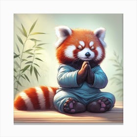 Red Panda meditation Canvas Print