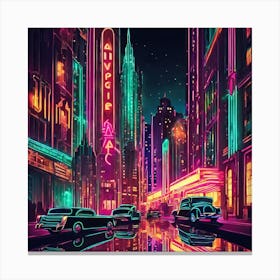 Neon City 6 Canvas Print