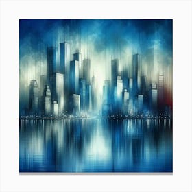 Cityscape At Night 18 Canvas Print