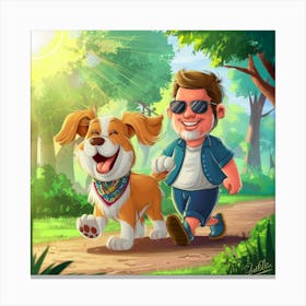 Man And His Dog Canvas Print