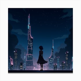 Girl In The City Canvas Print