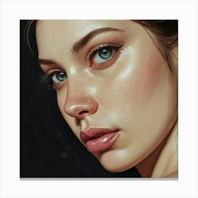 Portrait Of A Woman With Blue Eyes Canvas Print