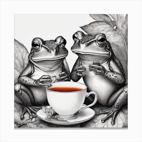 Frogs Tea Canvas Print