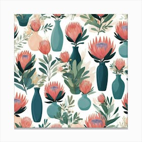 Default Protea Party Collection Of Vases Art 0 Canvas Print