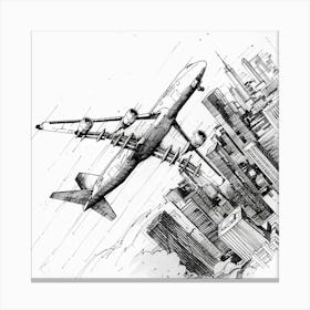 Airplane In Flight Canvas Print