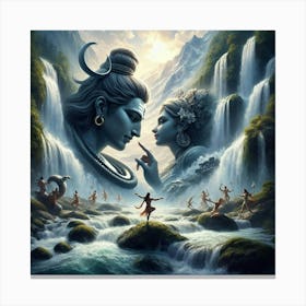 Lord shiva and Lord parvati 2 Canvas Print