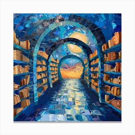 Library At Night Canvas Print