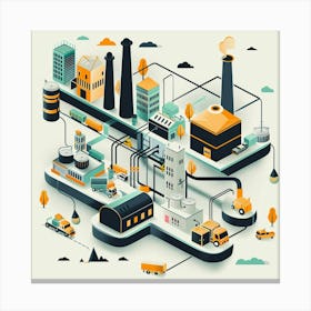 Industrial City Canvas Print