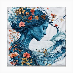Design an inspired by the intricate patterns found in nature, such as the delicate veins of leaves, the symmetry of flowers, or the graceful curves of ocean waves. Canvas Print
