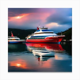 Sunset On A Cruise Ship 10 Canvas Print