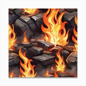 Fire Pattern Canvas Print