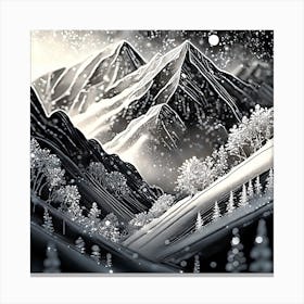 Firefly An Illustration Of A Beautiful Majestic Cinematic Tranquil Mountain Landscape In Neutral Col (100) Canvas Print