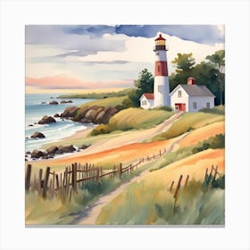 Lighthouse Painting Canvas Print