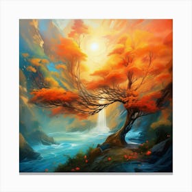 Autumn Tree In The Forest Canvas Print