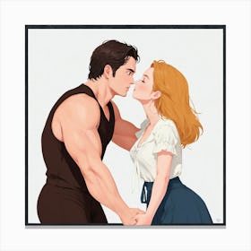 Kissing Couple 12 Canvas Print