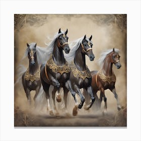Four Horses Canvas Print