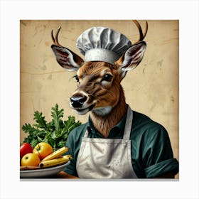 Chef Deer 3 Canvas Print