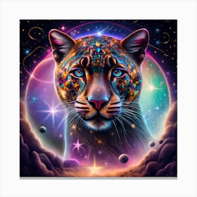 Psychedelic Cat Print  Canvas Print