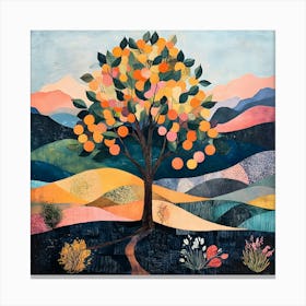 Modern Orange Tree 2 Canvas Print