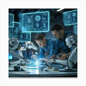 Robots In The Workshop Canvas Print