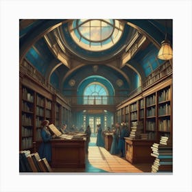 Library Time Travel Canvas Print