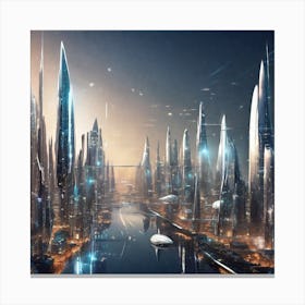 Futuristic City 123 Canvas Print