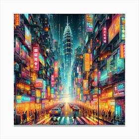 Neon City Canvas Print