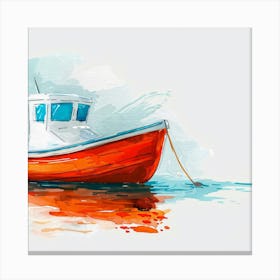 Red Fishing Boat Canvas Print