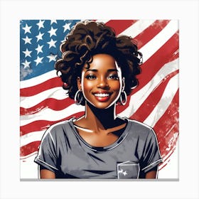 American Girl With Afro 3 Canvas Print