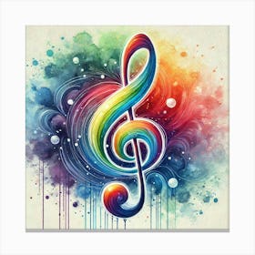 Colorful Music Clef Canvas Print