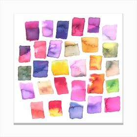 Squares Strokes Colorful Square Canvas Print