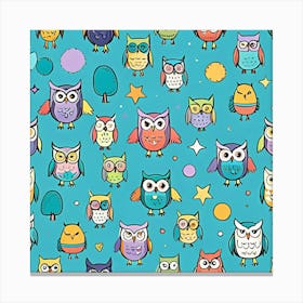 Colorful Owls 9 Canvas Print